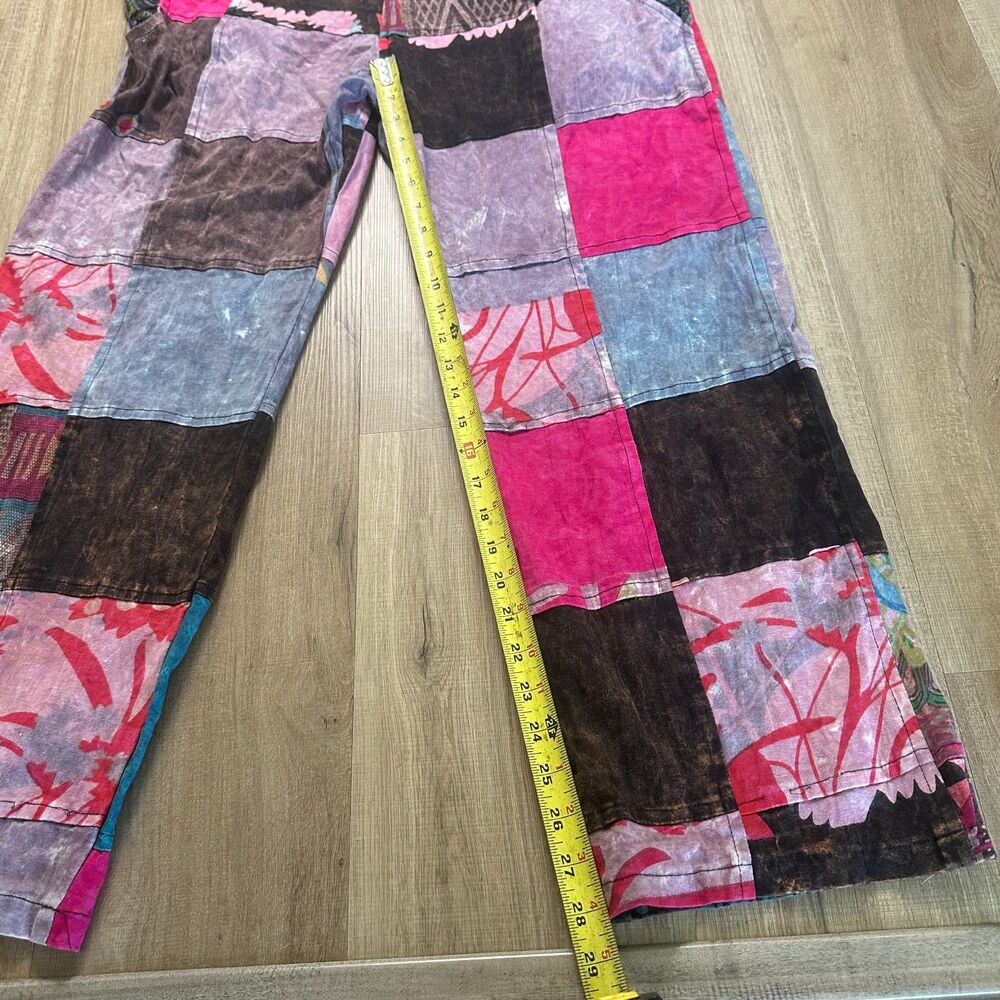 Nepal Boho Patchwork Overalls 2XL XXL 100% Cotton Hippie Granola Exotic - Picture 6 of 12